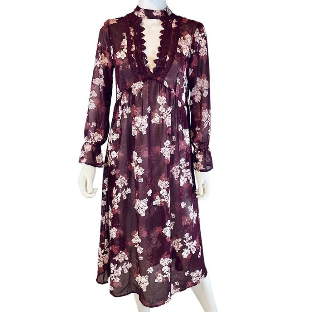 Clover and Scout Floral Maxi Dress Sheer